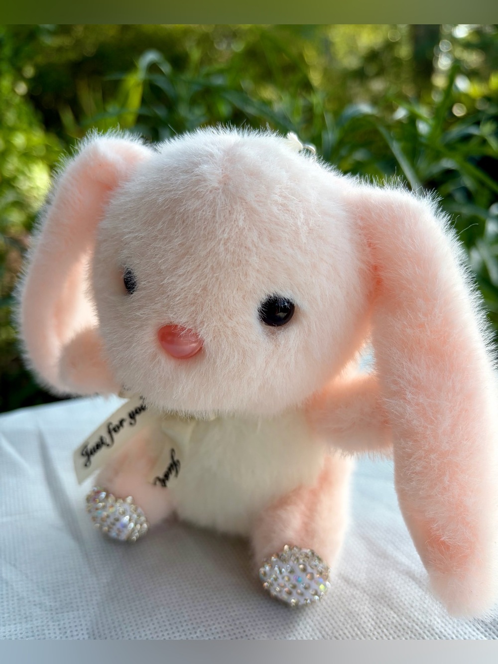 NIP Cute Bunny bag charm/backpack charm/diaper bag charm/key chain w/rhinestones - Picture 3 of 5